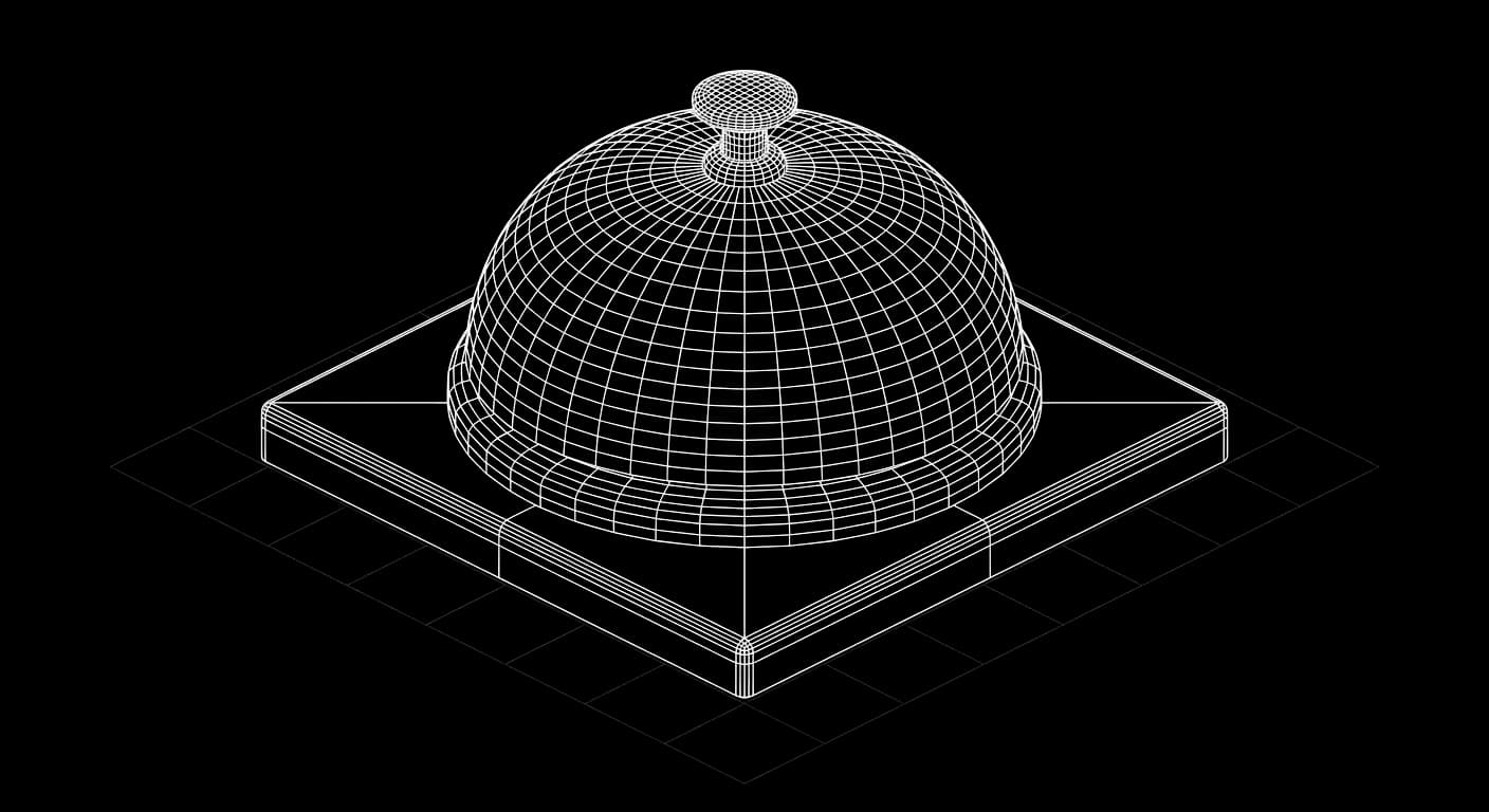Isometric wireframe for AI receptionist